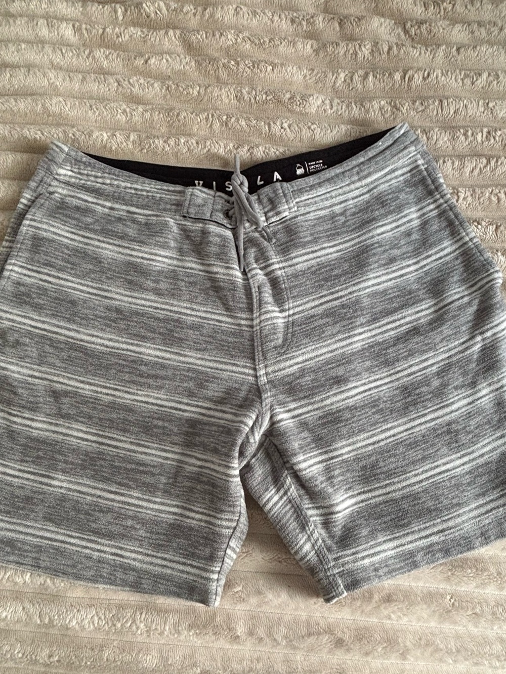 VISSLA Light Gray Terry Pull-On Shorts with Drawstring